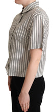 White Black Striped Shirt Blouse Top Dolce & Gabbana