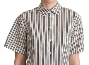 White Black Striped Shirt Blouse Top Dolce & Gabbana