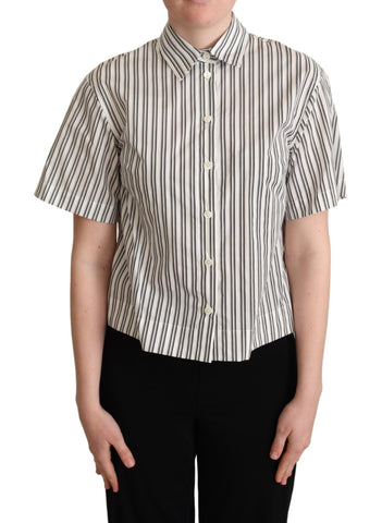 White Black Striped Shirt Blouse Top Dolce & Gabbana
