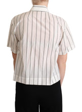 White Black Stripes Collared Shirt Top Dolce & Gabbana