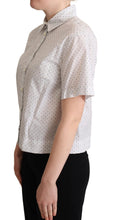 White Black Polka Dots Collar Blouse Shirt Dolce & Gabbana