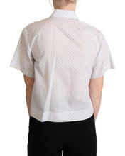 White Black Polka Dots Collar Blouse Shirt Dolce & Gabbana