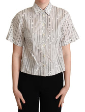 White Circles Dots Collared Button Up Shirt Dolce & Gabbana