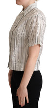 White Circles Dots Collared Button Up Shirt Dolce & Gabbana