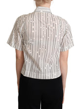 White Circles Dots Collared Button Up Shirt Dolce & Gabbana