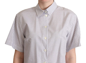 White Polka Dots Collared Blouse Shirt Dolce & Gabbana