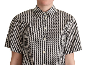 White Black Fantasy Pattern Shirt Dolce & Gabbana