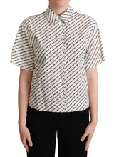 White Dotted Collared Blouse Shirt Dolce & Gabbana