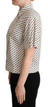 White Dotted Collared Blouse Shirt Dolce & Gabbana