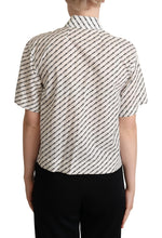 White Dotted Collared Blouse Shirt Dolce & Gabbana