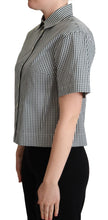 White Green Cotton Check Shirt Blouse Top Dolce & Gabbana