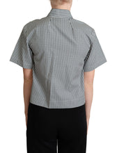 White Green Cotton Check Shirt Blouse Top Dolce & Gabbana
