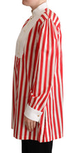 Red White Striped Long Sleeves Formal Shirt Dolce & Gabbana