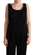 Black Silk Lace Trim Camisole Tank Top Dolce & Gabbana