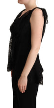 Black Silk Lace Trim Camisole Tank Top Dolce & Gabbana