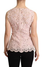 Pink Floral Lace Sleeveless Tank Blouse Top Dolce & Gabbana