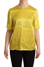 Yellow Silk Short Sleeve Blouse T-shirt Dolce & Gabbana