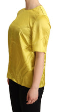 Yellow Silk Short Sleeve Blouse T-shirt Dolce & Gabbana