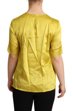 Yellow Silk Short Sleeve Blouse T-shirt Dolce & Gabbana