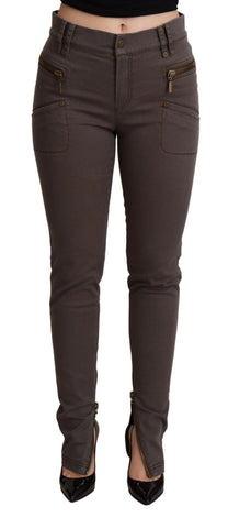 Brown Cotton Stretch Skinny Denim Jeans PLEIN SUD
