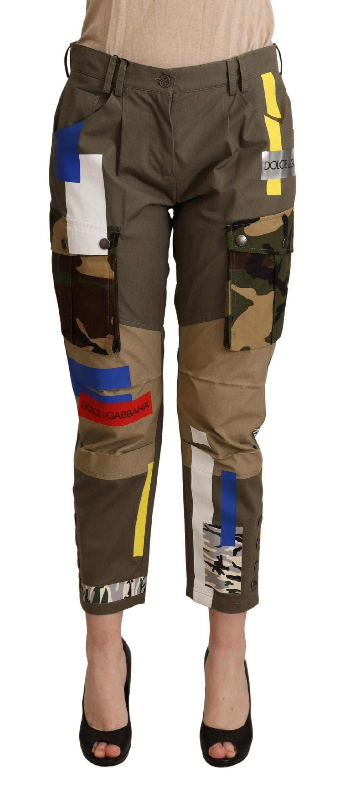 Green Military Cargo Trouser Cotton Pants Dolce & Gabbana