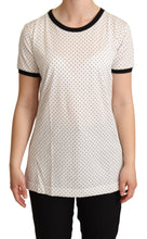 White Dotted Crewneck Cotton T-shirt Dolce & Gabbana