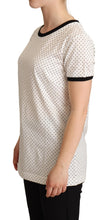 White Dotted Crewneck Cotton T-shirt Dolce & Gabbana