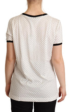 White Dotted Crewneck Cotton T-shirt Dolce & Gabbana