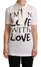 White Cotton Silk I'm In Love Top T-shirt Dolce & Gabbana