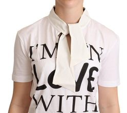 White Cotton Silk I'm In Love Top T-shirt Dolce & Gabbana