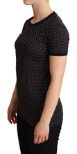 Black Dotted Crewneck  Cotton T-shirt Dolce & Gabbana