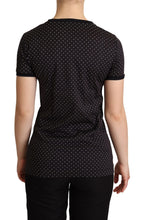 Black Dotted Crewneck  Cotton T-shirt Dolce & Gabbana