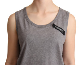 Gray Sleeveless Round Neck Tank Top T-shirt Dolce & Gabbana
