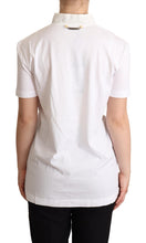 White Cotton Silk Blend Ascot Collar T-shirt Dolce & Gabbana