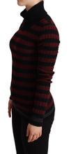 Black Red Striped Wool Pullover Sweater Dolce & Gabbana