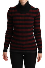 Black Red Striped Wool Pullover Sweater Dolce & Gabbana