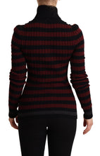 Black Red Striped Wool Pullover Sweater Dolce & Gabbana