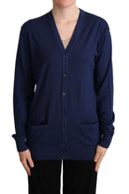 Blue Virgin Wool Button Down Cardigan Sweater Dolce & Gabbana