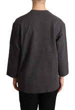 Gray Embroidered Women Pullover Sweater Dolce & Gabbana