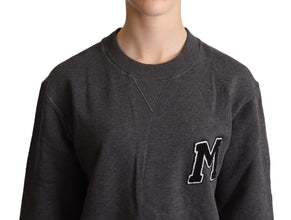 Gray Embroidered Women Pullover Sweater Dolce & Gabbana
