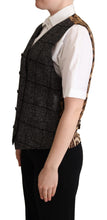 Gray Wool Leopard Print Waistcoat Vest Dolce & Gabbana