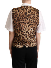 Gray Wool Leopard Print Waistcoat Vest Dolce & Gabbana