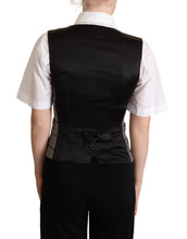 Gray Checkered Sleeveless Waistcoat Vest Dolce & Gabbana