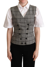 Gray Checkered Sleeveless Waistcoat Vest Dolce & Gabbana