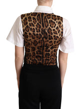 Black Striped Leopard Print Waistcoat Vest Dolce & Gabbana