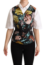 Black Jacquard Floral Waistcoat Vest Dolce & Gabbana