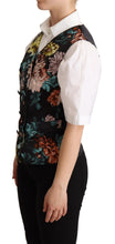 Black Jacquard Floral Waistcoat Vest Dolce & Gabbana