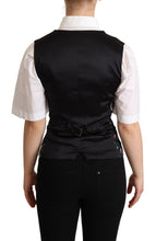 Black Jacquard Floral Waistcoat Vest Dolce & Gabbana