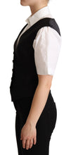 Black Silk Sleeveless Waistcoat Vest Dolce & Gabbana