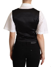 Black Silk Sleeveless Waistcoat Vest Dolce & Gabbana